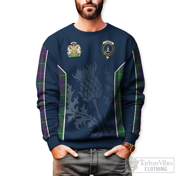 MacIntyre Inglis Tartan Sweatshirt with Family Crest and Scottish Thistle Vibes Sport Style