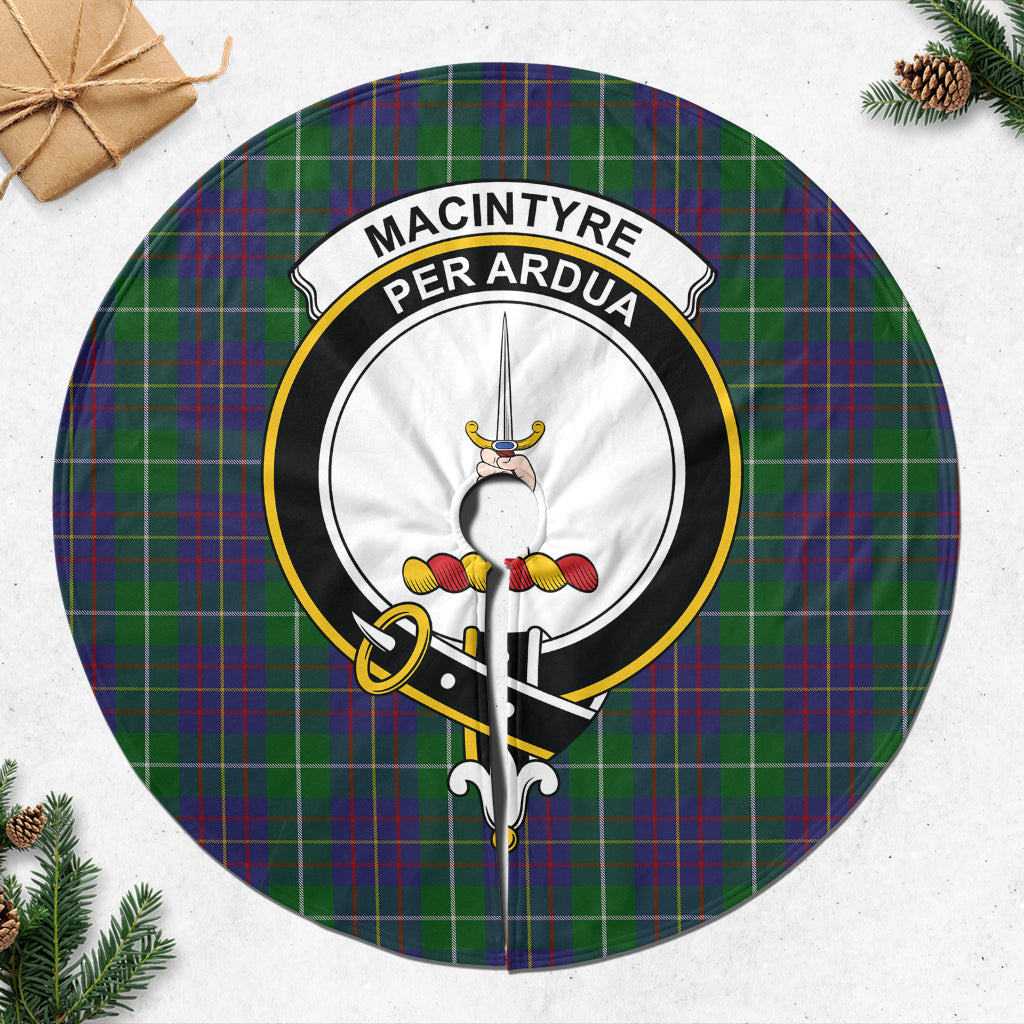 MacIntyre Inglis Tartan Christmas Tree Skirt with Family Crest - Tartanvibesclothing