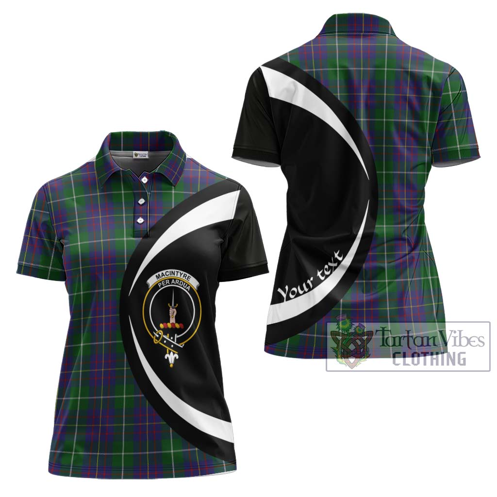 MacIntyre Inglis Tartan Women's Polo Shirt with Family Crest Circle Style Women - Tartan Vibes Clothing