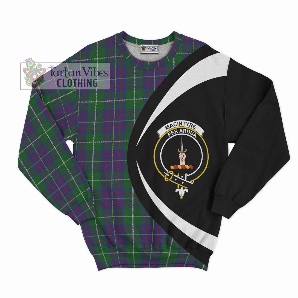 MacIntyre Inglis Tartan Sweatshirt with Family Crest Circle Style Unisex - Tartan Vibes Clothing