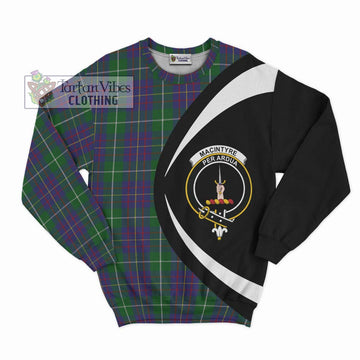 MacIntyre Inglis Tartan Sweatshirt with Family Crest Circle Style