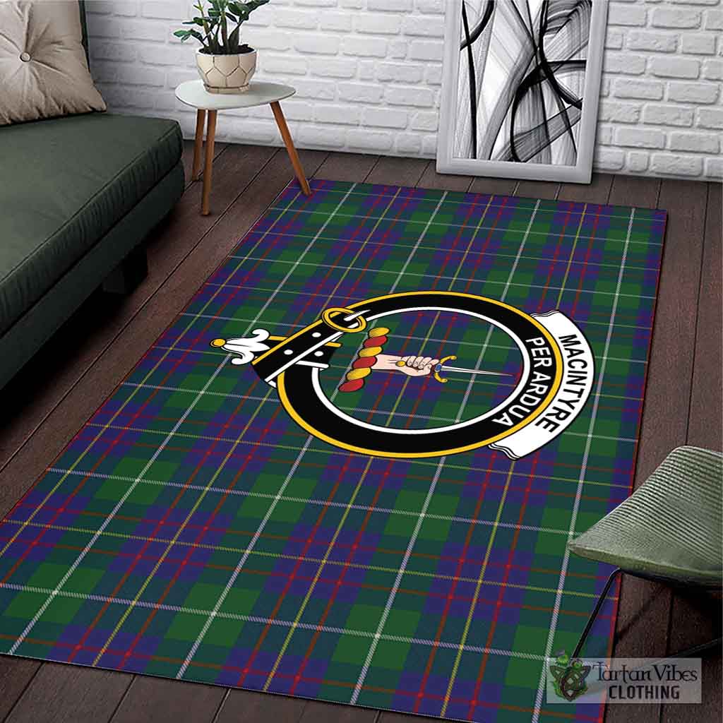 Tartan Vibes Clothing MacIntyre Inglis Tartan Area Rug with Family Crest