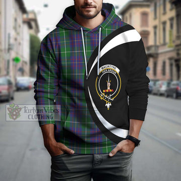 MacIntyre Inglis Tartan Hoodie with Family Crest Circle Style