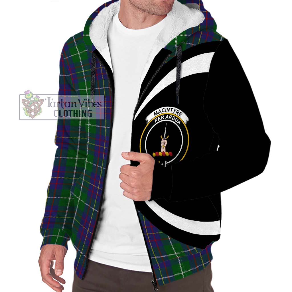 MacIntyre Inglis Tartan Sherpa Hoodie with Family Crest Circle Style Unisex S - Tartan Vibes Clothing