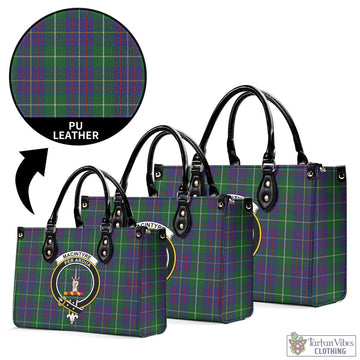 MacIntyre Inglis Tartan Luxury Leather Handbags with Family Crest