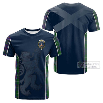 MacIntyre Inglis Tartan Cotton T-shirt with Family Crest and Lion Rampant Vibes Sport Style