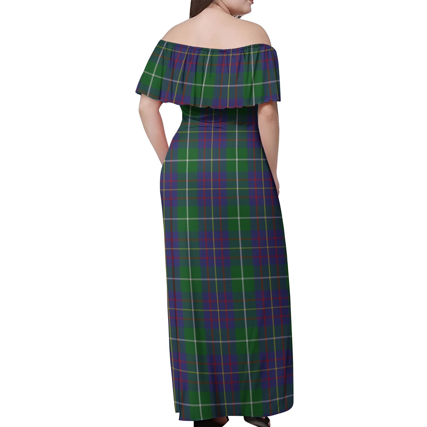 MacIntyre Inglis Tartan Off Shoulder Long Dress - Tartanvibesclothing