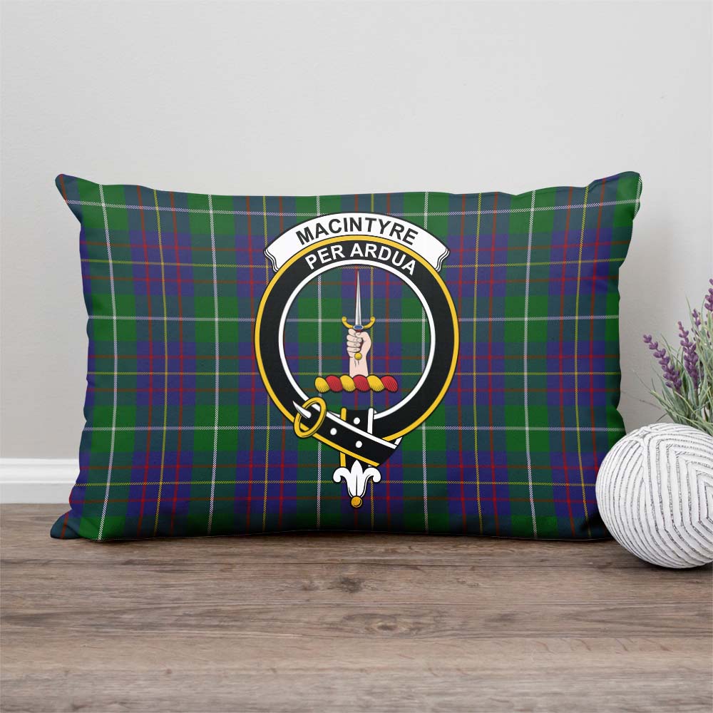 MacIntyre Inglis Tartan Pillow Cover with Family Crest Rectangle Pillow Cover - Tartanvibesclothing