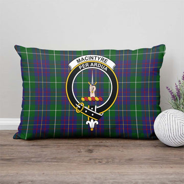 MacIntyre Inglis Tartan Pillow Cover with Family Crest