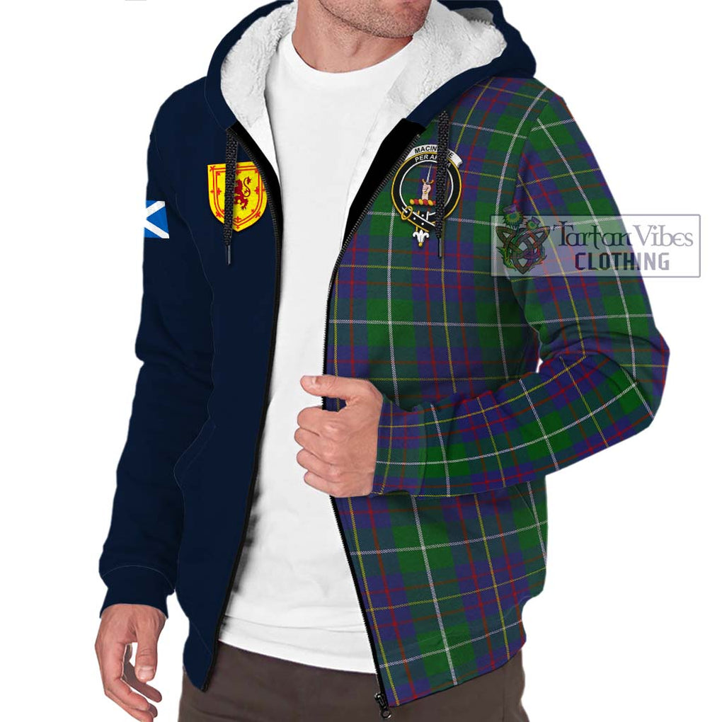 Tartan Vibes Clothing MacIntyre Inglis Tartan Sherpa Hoodie with Scottish Lion Royal Arm Half Style