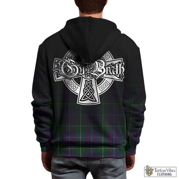 MacIntyre Inglis Tartan Hoodie Featuring Alba Gu Brath Family Crest Celtic Inspired