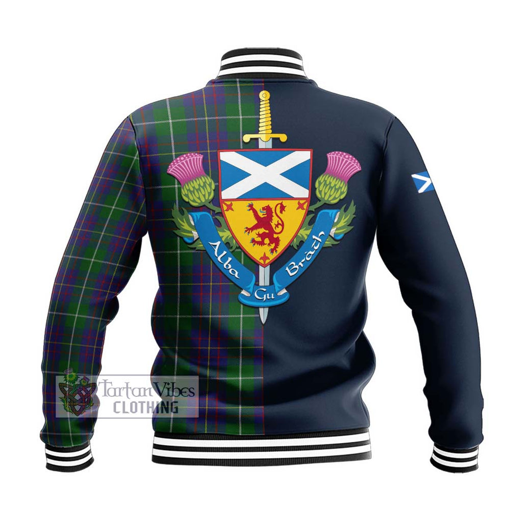 Tartan Vibes Clothing MacIntyre Inglis Tartan Baseball Jacket with Scottish Lion Royal Arm Half Style