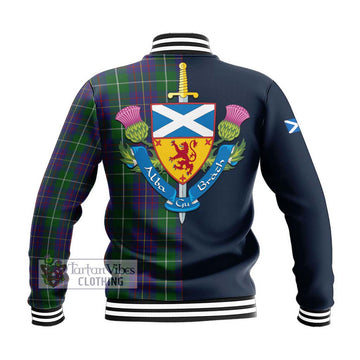 MacIntyre Inglis Tartan Baseball Jacket Alba with Scottish Lion Royal Arm Half Style