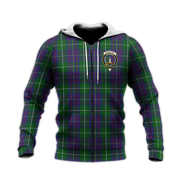 MacIntyre Inglis Tartan Knitted Hoodie with Family Crest