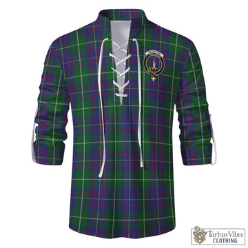 MacIntyre Inglis Tartan Men's Scottish Traditional Jacobite Ghillie Kilt Shirt with Family Crest