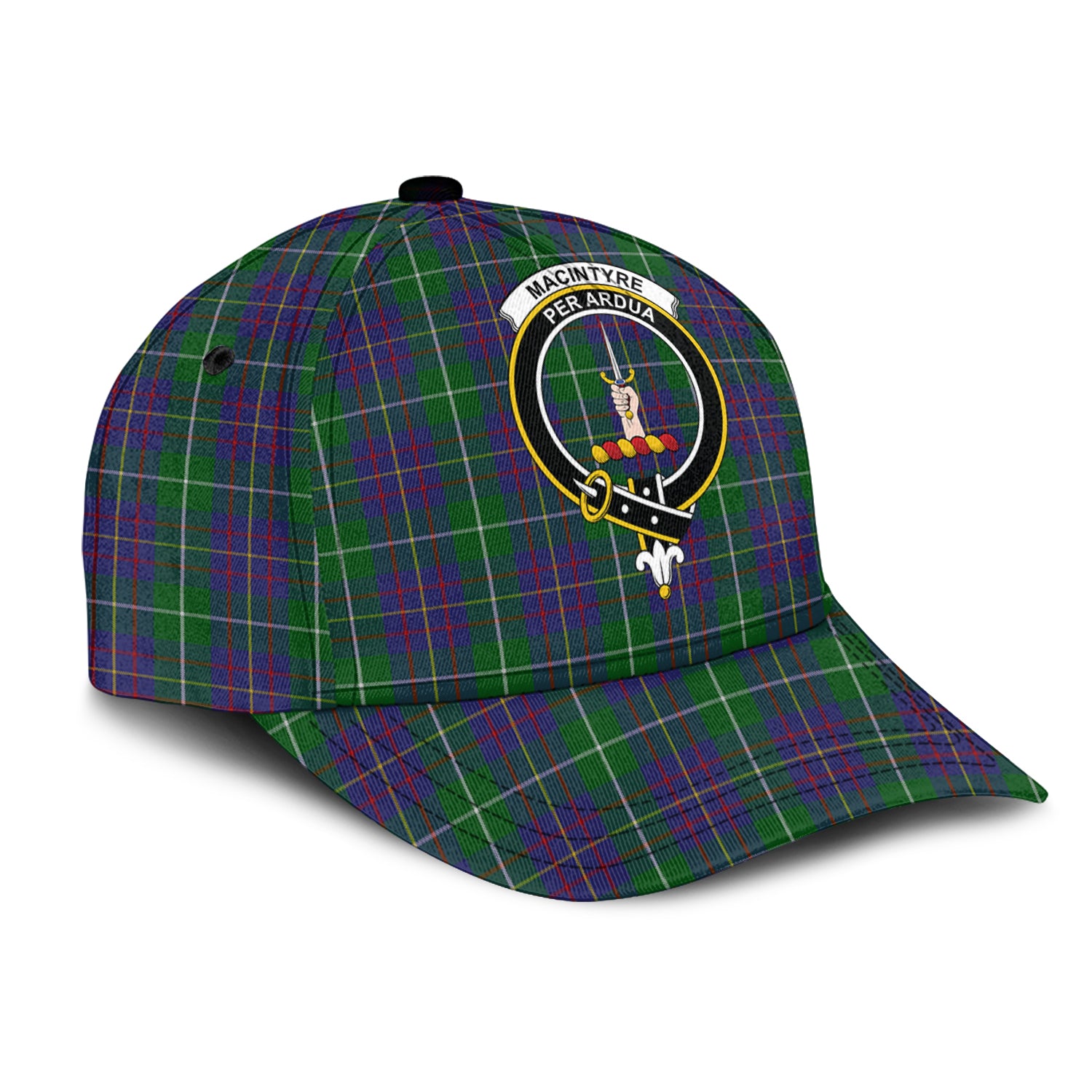 MacIntyre Inglis Tartan Classic Cap with Family Crest - Tartan Vibes Clothing