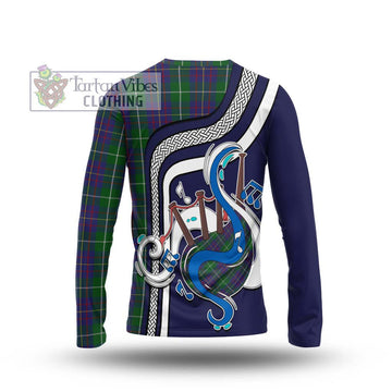 MacIntyre Inglis Tartan Long Sleeve T-Shirt with Epic Bagpipe Style