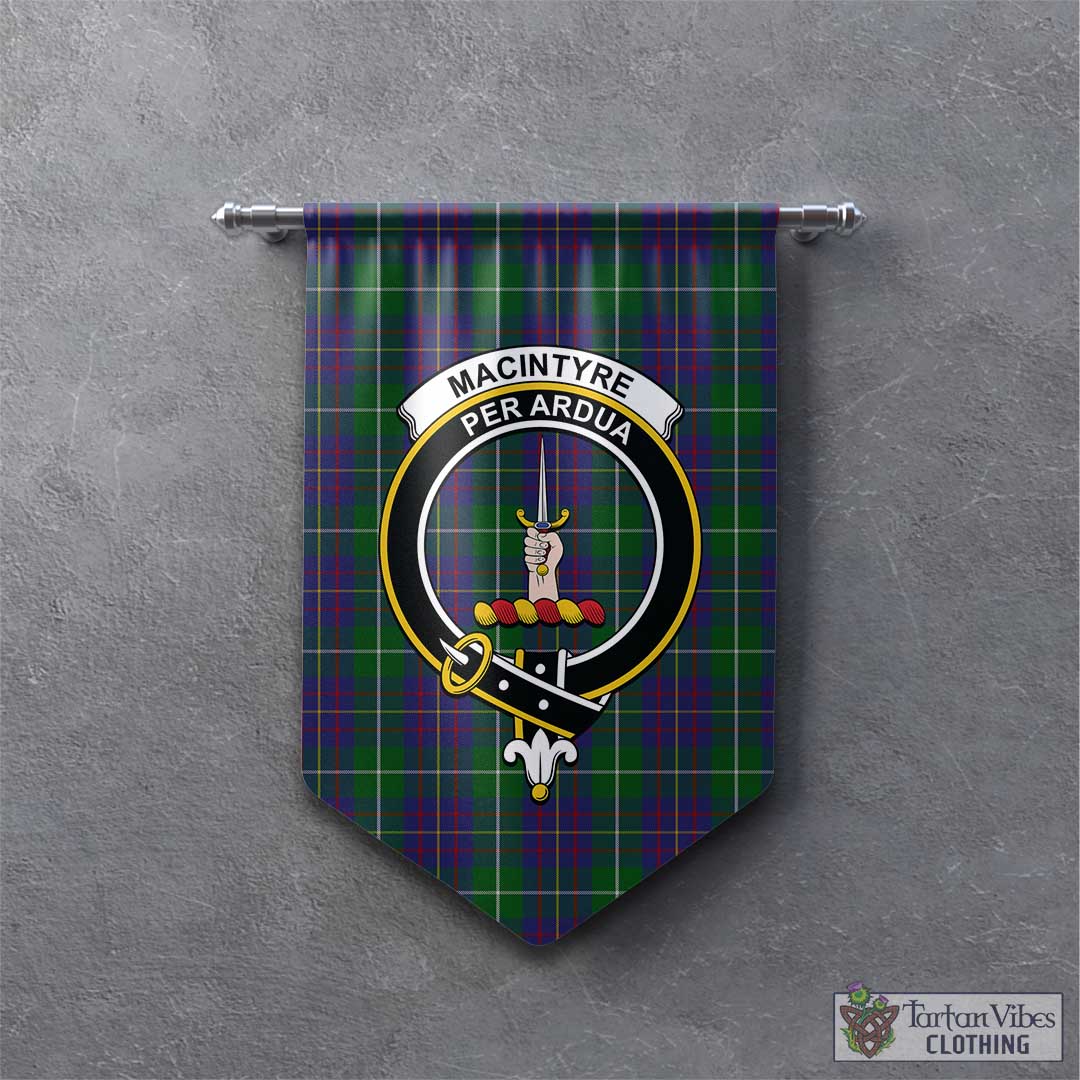 Tartan Vibes Clothing MacIntyre Inglis Tartan Gonfalon, Tartan Banner with Family Crest