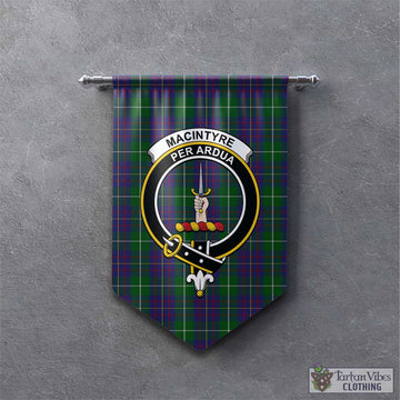 MacIntyre Inglis Tartan Gonfalon, Tartan Banner with Family Crest