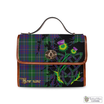 MacIntyre Inglis Tartan Waterproof Canvas Bag with Scotland Map and Thistle Celtic Accents