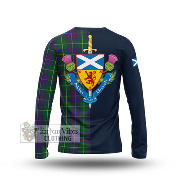 MacIntyre Inglis Tartan Long Sleeve T-Shirt Alba with Scottish Lion Royal Arm Half Style