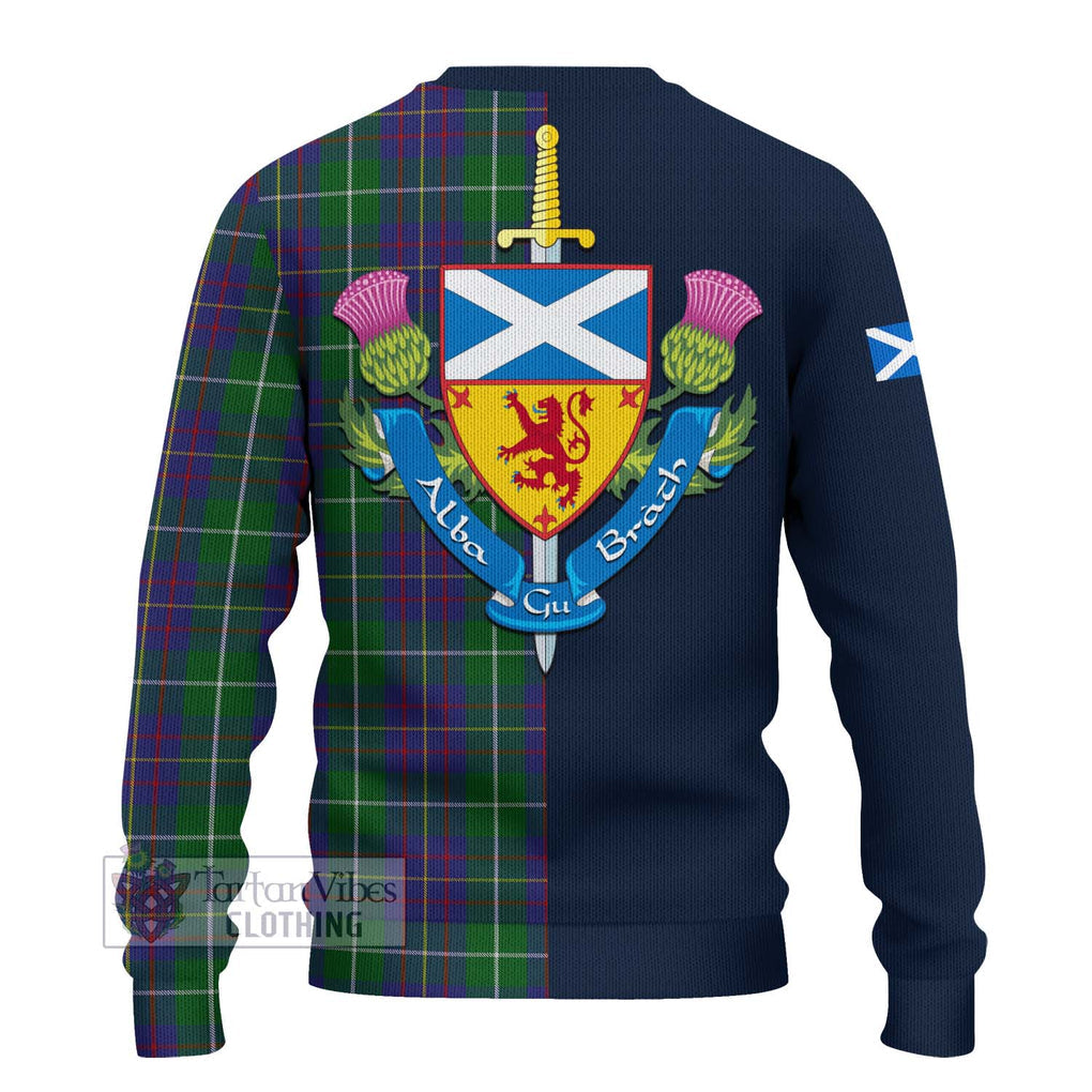 Tartan Vibes Clothing MacIntyre Inglis Tartan Knitted Sweater with Scottish Lion Royal Arm Half Style