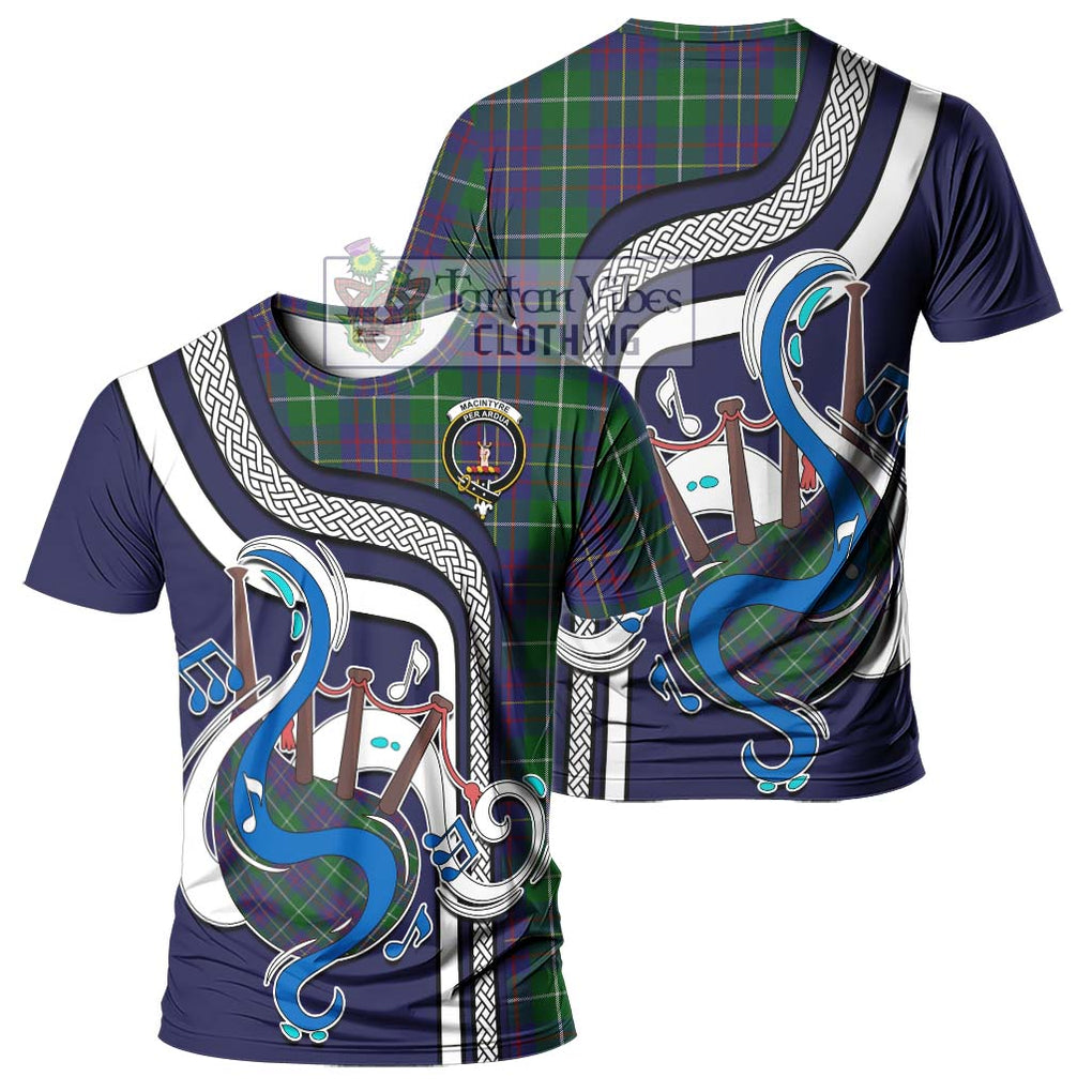 MacIntyre Inglis Tartan T-Shirt with Epic Bagpipe Style - Tartanvibesclothing Shop