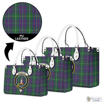 MacIntyre Inglis Tartan Luxury Leather Handbags with Family Crest