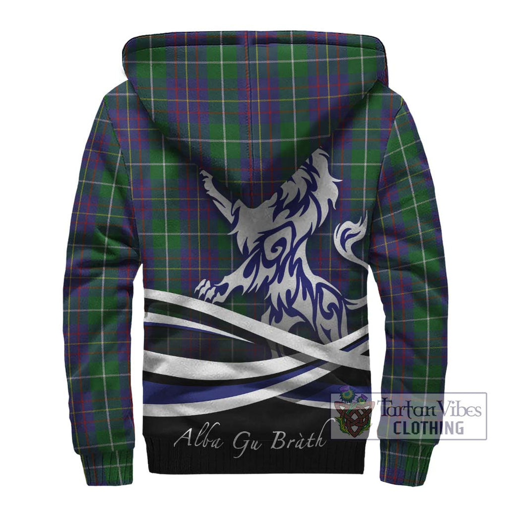 MacIntyre Inglis Tartan Sherpa Hoodie with Alba Gu Brath Regal Lion Emblem - Tartanvibesclothing Shop