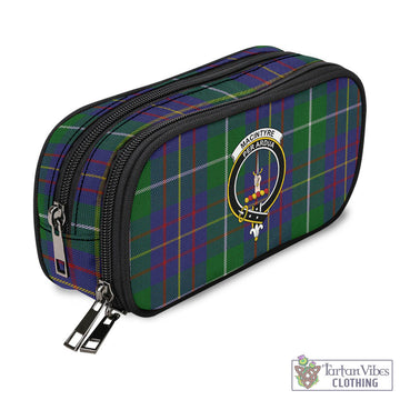 MacIntyre Inglis Tartan Pen and Pencil Case with Family Crest