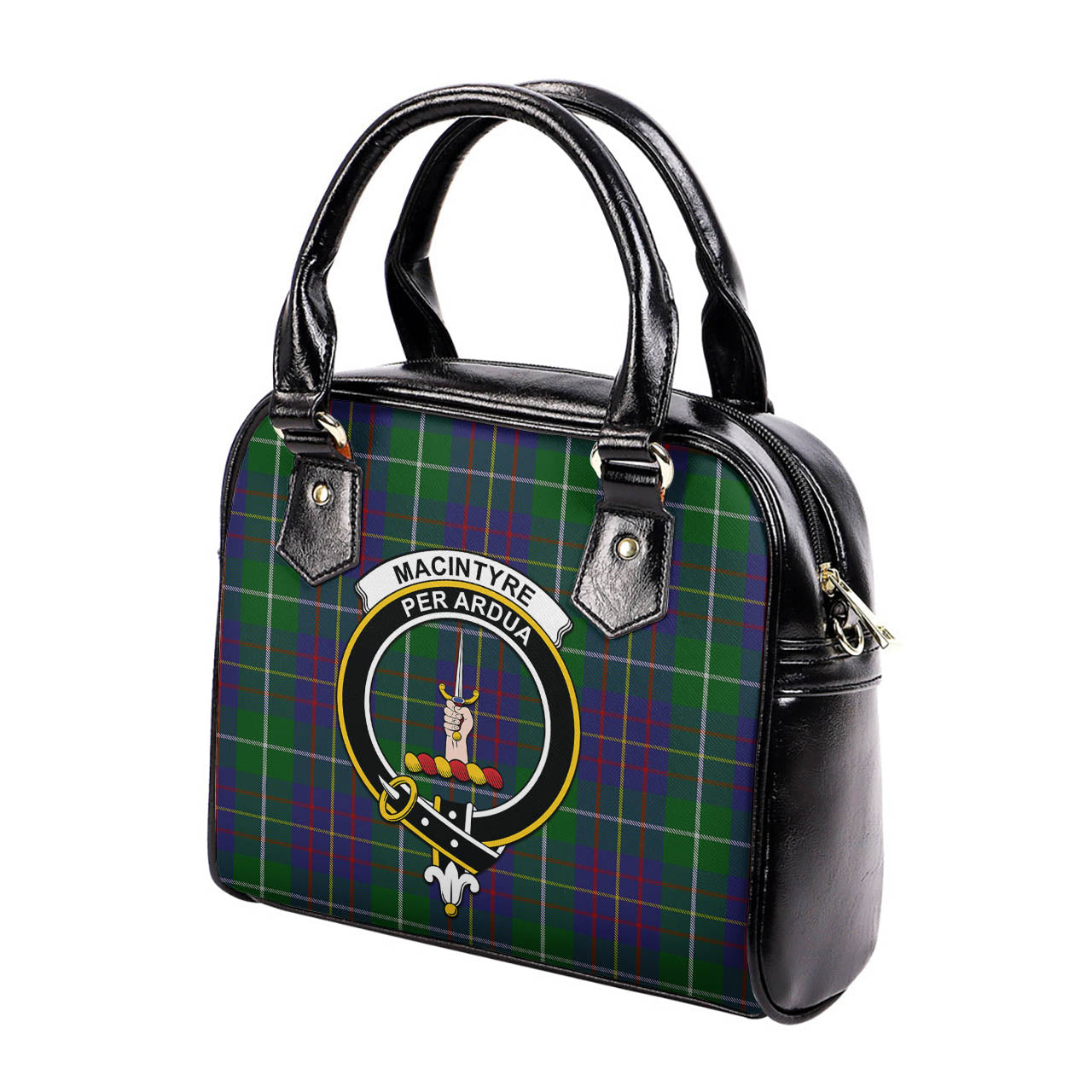 MacIntyre Inglis Tartan Shoulder Handbags with Family Crest - Tartanvibesclothing