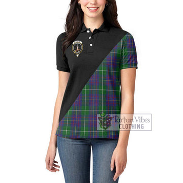 MacIntyre Inglis Tartan Women's Polo Shirt with Family Crest and Military Logo Style