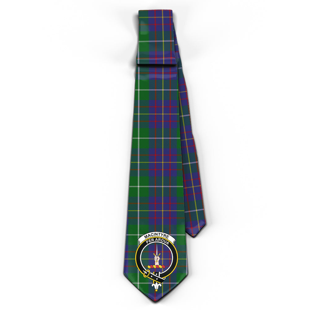 MacIntyre Inglis Tartan Classic Necktie with Family Crest - Tartan Vibes Clothing