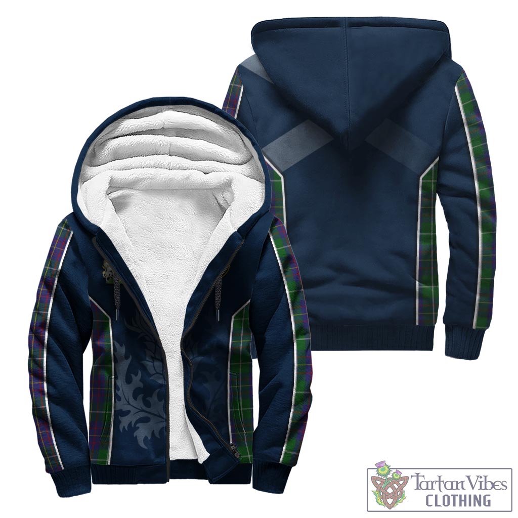 Tartan Vibes Clothing MacIntyre Inglis Tartan Sherpa Hoodie with Family Crest and Scottish Thistle Vibes Sport Style