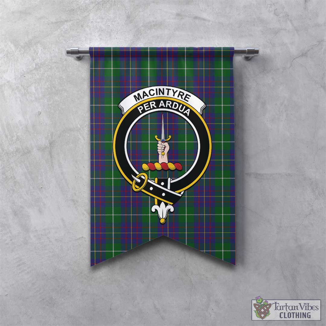 Tartan Vibes Clothing MacIntyre Inglis Tartan Gonfalon, Tartan Banner with Family Crest