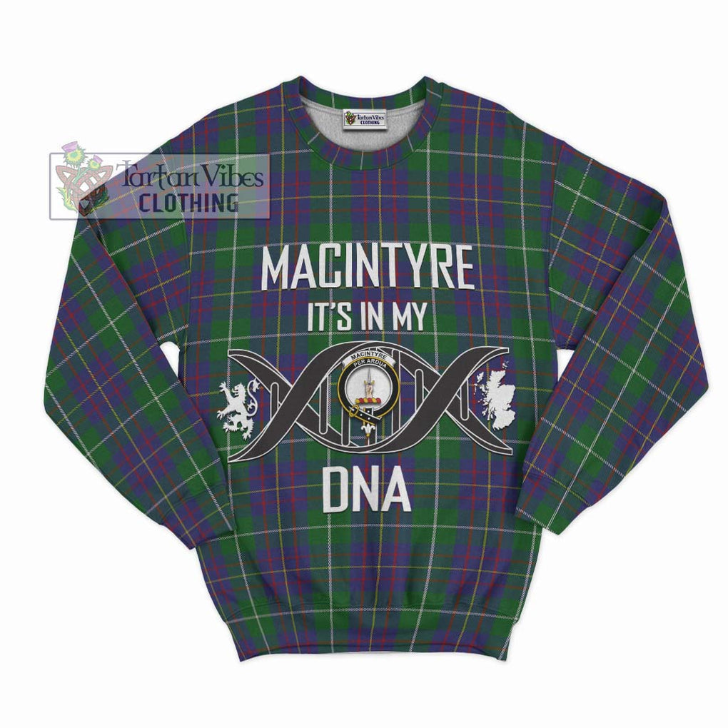 MacIntyre Inglis Tartan Sweatshirt with Family Crest DNA In Me Style - Tartanvibesclothing Shop