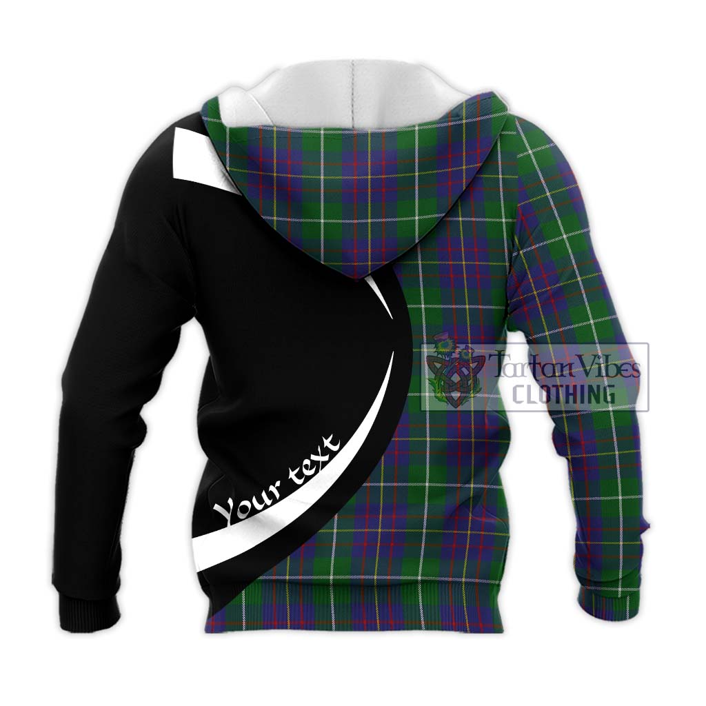 MacIntyre Inglis Tartan Knitted Hoodie with Family Crest Circle Style - Tartan Vibes Clothing