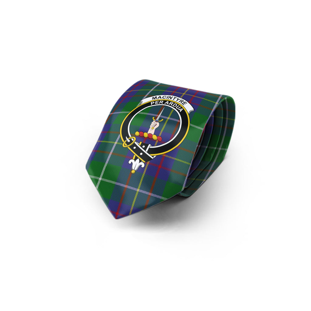 MacIntyre Inglis Tartan Classic Necktie with Family Crest - Tartan Vibes Clothing