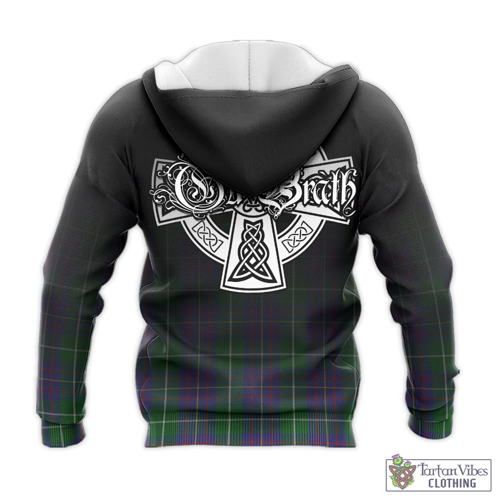 Tartan Vibes Clothing MacIntyre Inglis Tartan Knitted Hoodie Featuring Alba Gu Brath Family Crest Celtic Inspired