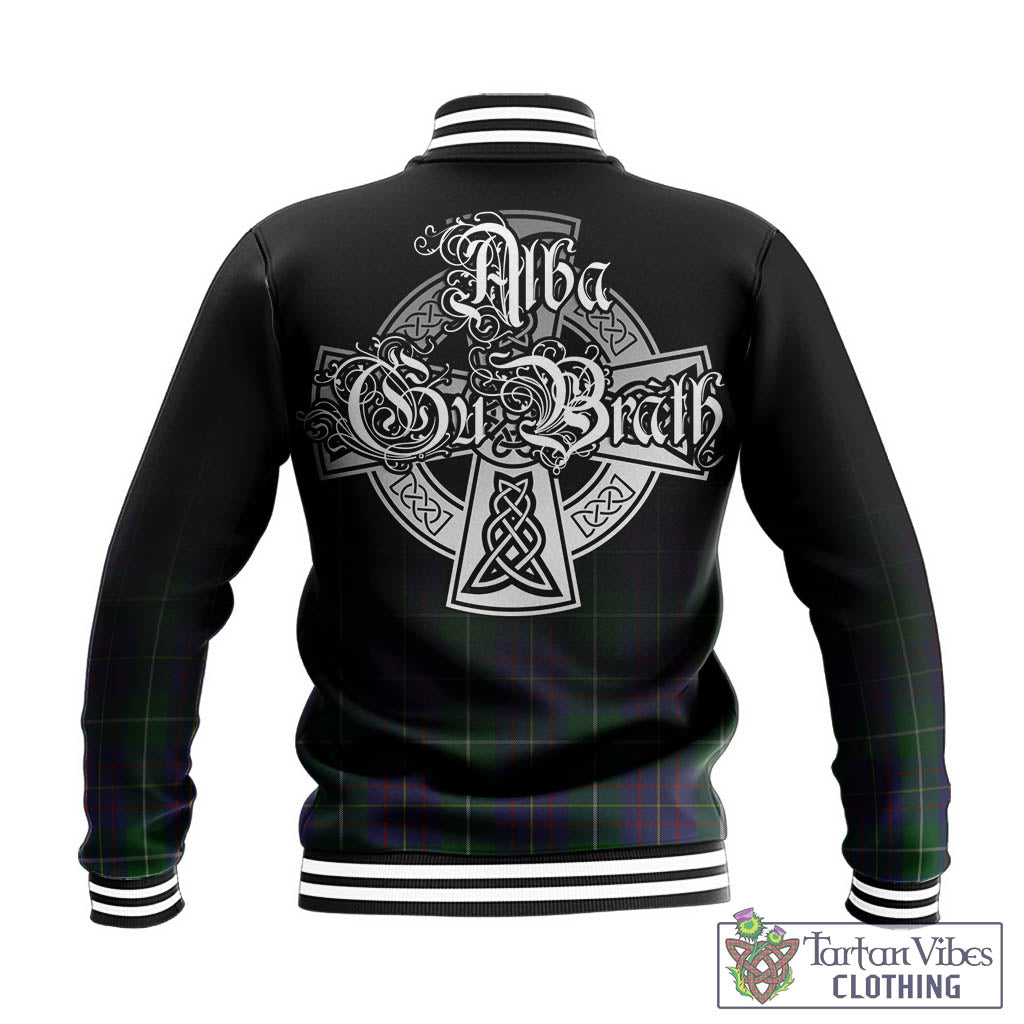 Tartan Vibes Clothing MacIntyre Inglis Tartan Baseball Jacket Featuring Alba Gu Brath Family Crest Celtic Inspired