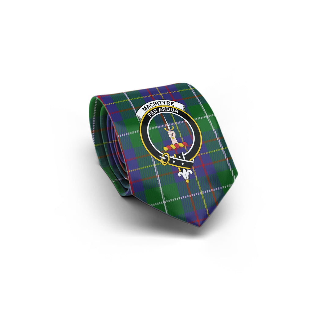 MacIntyre Inglis Tartan Classic Necktie with Family Crest - Tartan Vibes Clothing