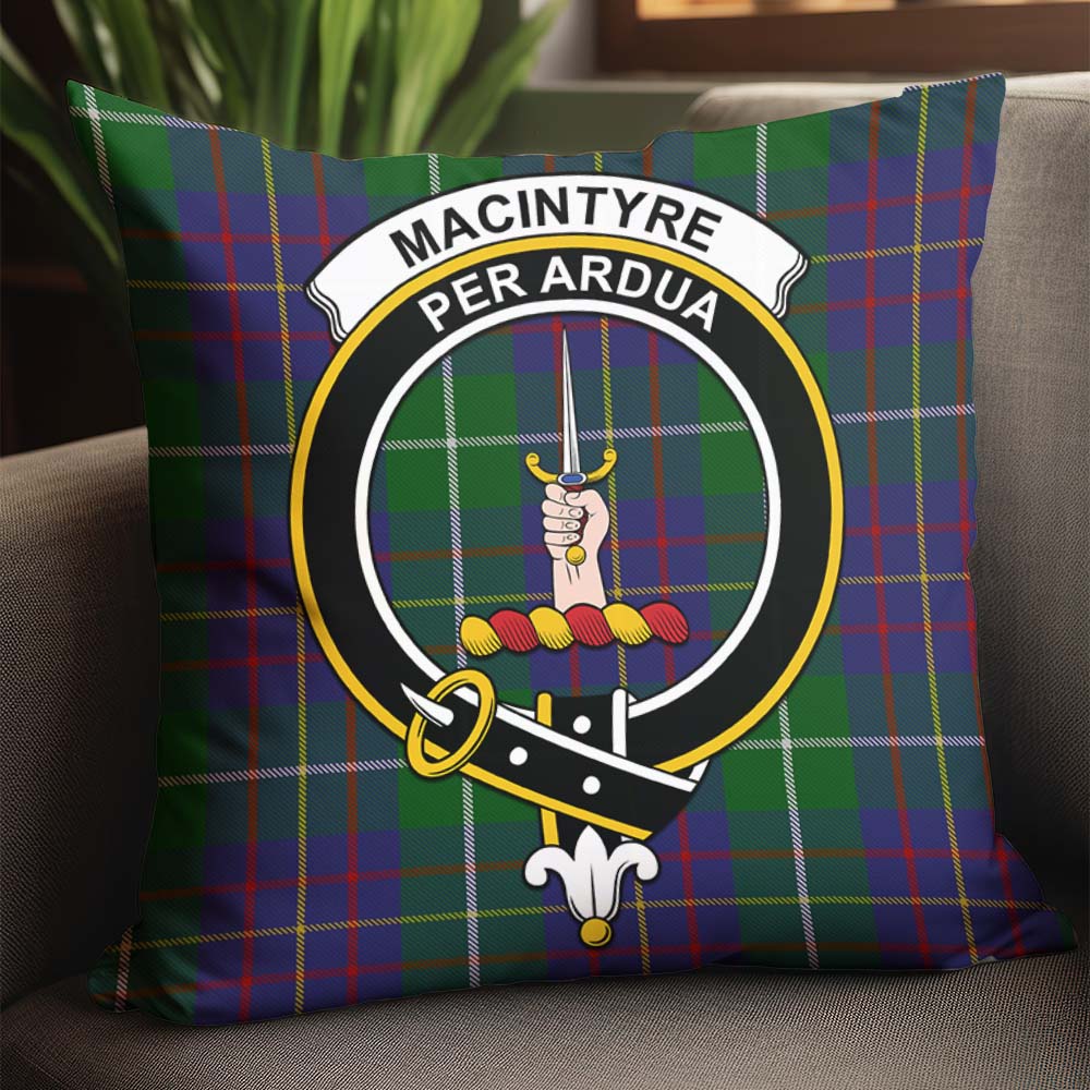 MacIntyre Inglis Tartan Pillow Cover with Family Crest - Tartanvibesclothing