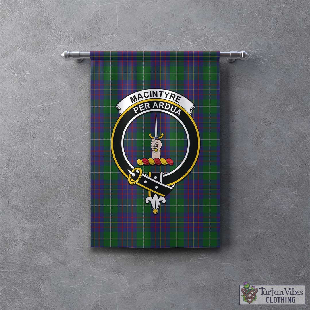 Tartan Vibes Clothing MacIntyre Inglis Tartan Gonfalon, Tartan Banner with Family Crest