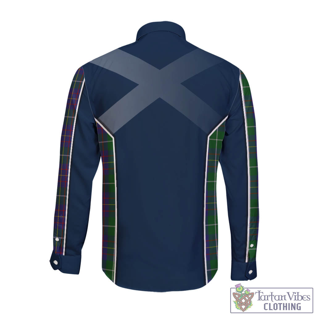 Tartan Vibes Clothing MacIntyre Inglis Tartan Long Sleeve Button Up Shirt with Family Crest and Scottish Thistle Vibes Sport Style