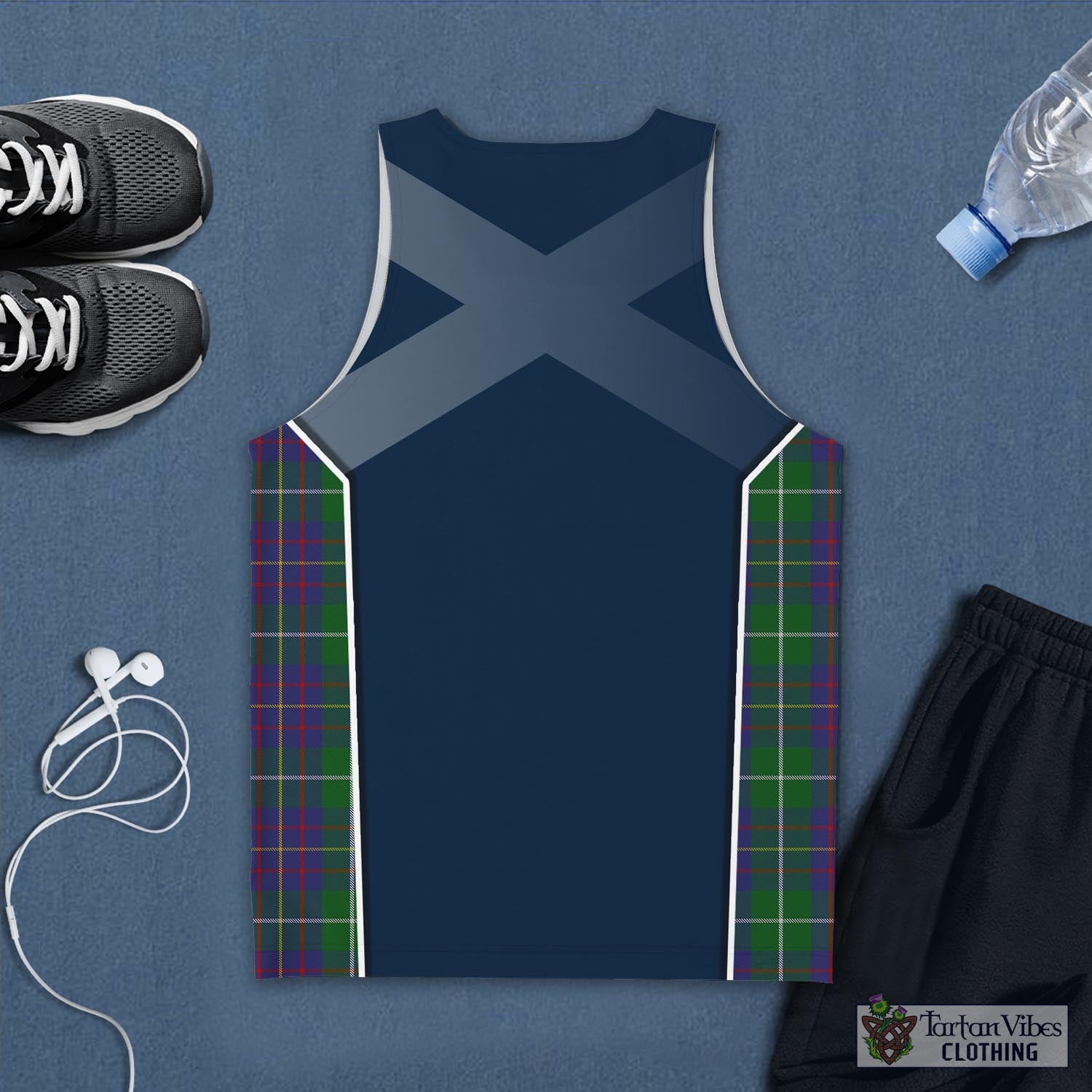 Tartan Vibes Clothing MacIntyre Inglis Tartan Men's Tanks Top with Family Crest and Scottish Thistle Vibes Sport Style