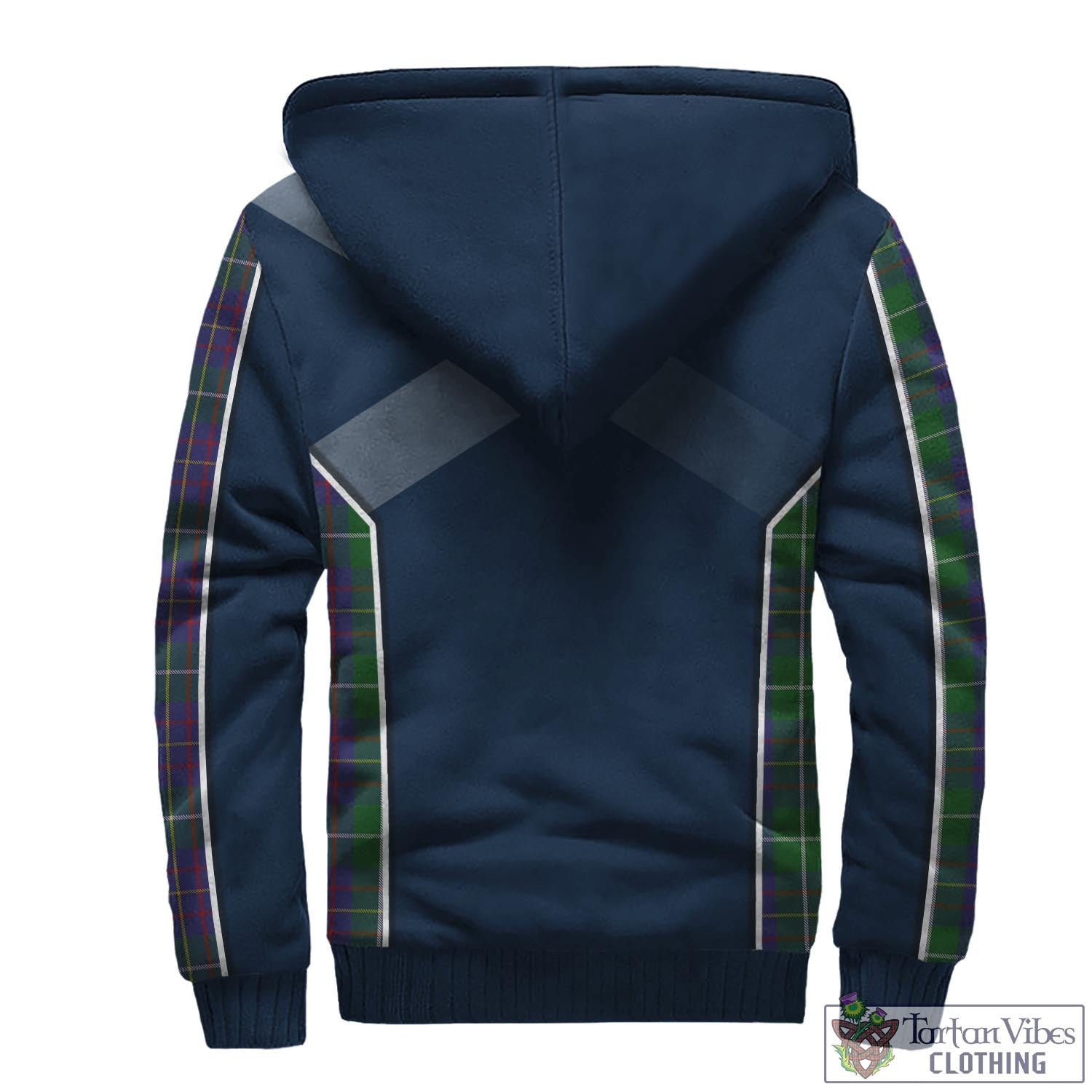 Tartan Vibes Clothing MacIntyre Inglis Tartan Sherpa Hoodie with Family Crest and Scottish Thistle Vibes Sport Style