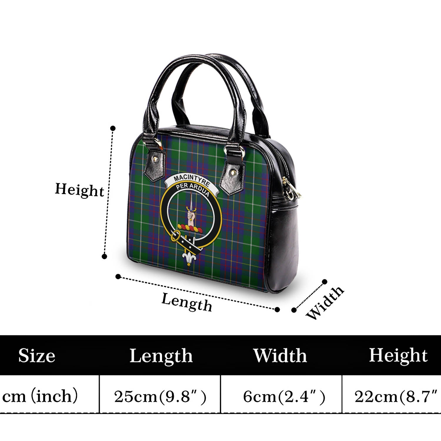 MacIntyre Inglis Tartan Shoulder Handbags with Family Crest - Tartanvibesclothing