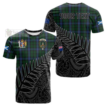 MacIntyre (McIntyre) Crest Tartan Cotton T-shirt with New Zealand Silver Fern Half Style