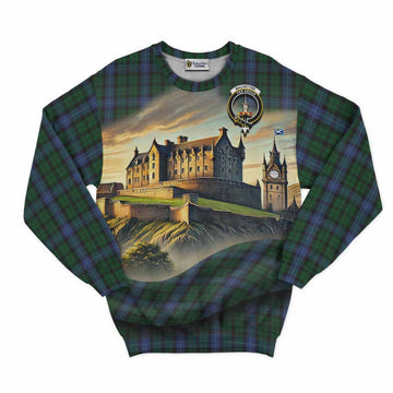 MacIntyre (McIntyre) Tartan Family Crest Sweatshirt with Scottish Ancient Castle Style