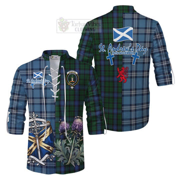 MacIntyre (McIntyre) Tartan Ghillie Kilt Shirt Happy St. Andrew's Day Half Tartan Style